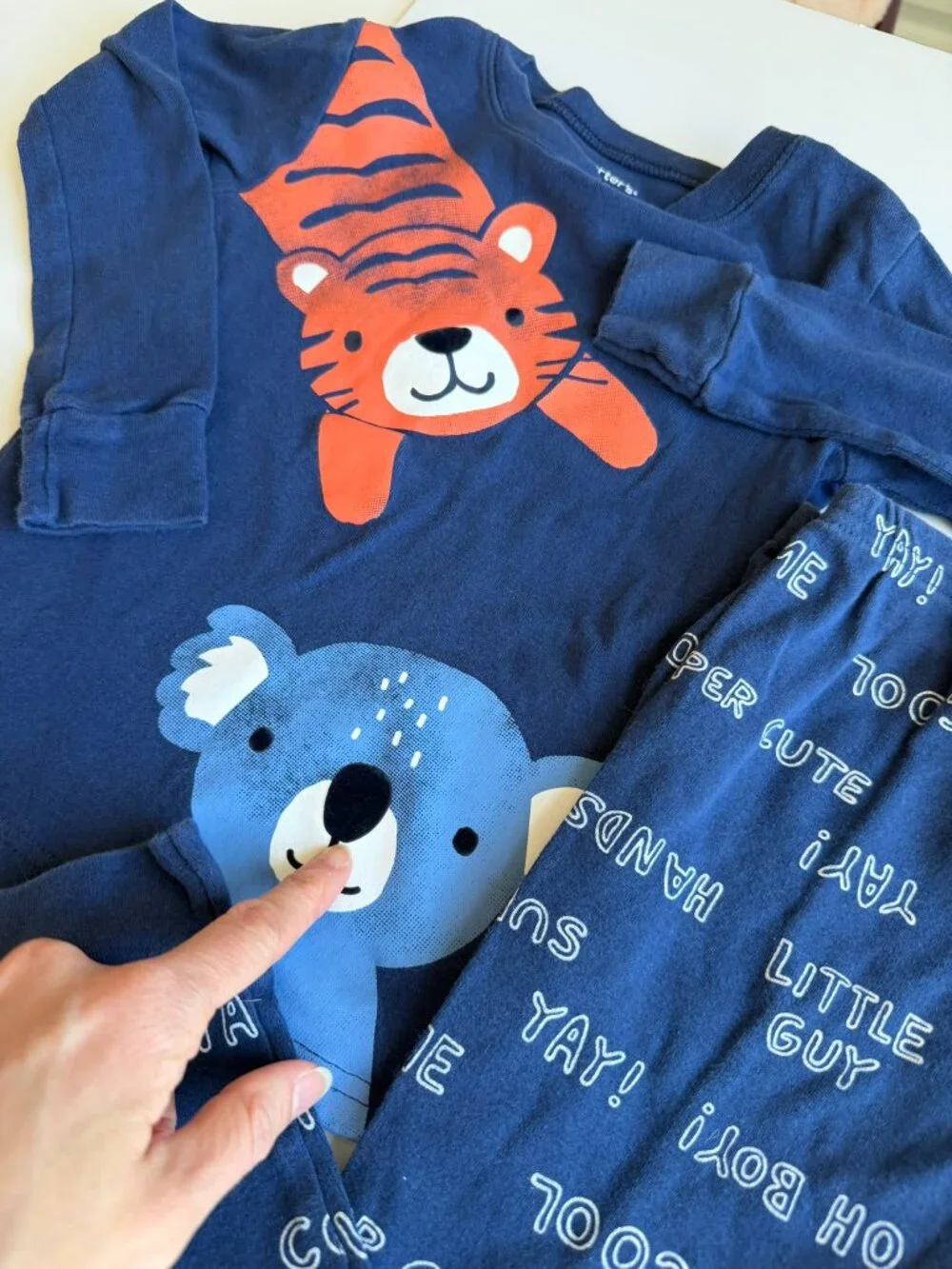 Carter's 5T Camo S/2 Pajama Sets with Tiger & Shark Prints